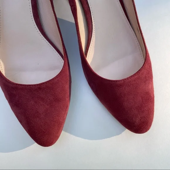 Cole Haan Eliree Pump 55mm Block Heel Burgundy Wine Suede Leather Sole Size 8 - Picture 2 of 15